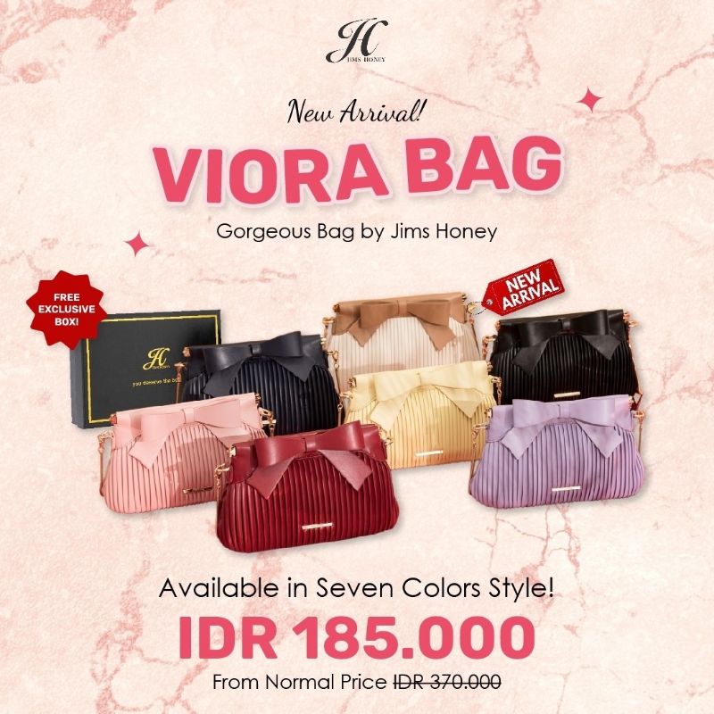 FREE BOX! VIORA BAG JIMSHONEY TAS PESTA, ELEGANT MEWAH, PLISKET PROMO