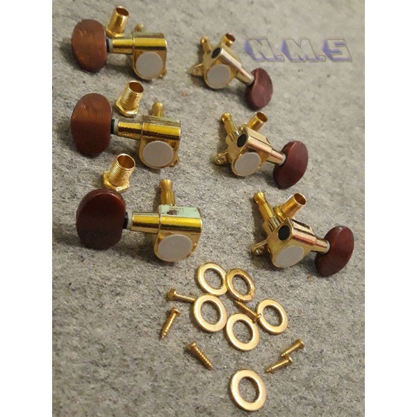 Driyer Grover Golden Boy Tuning Peg Tuning Machine Pemutar Senar Gitar Akustik  1 set