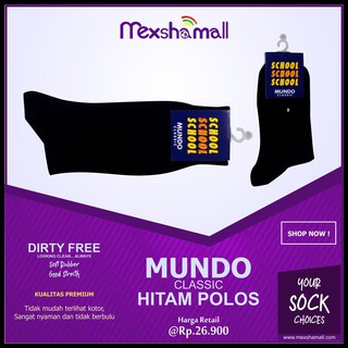  Kaos Kaki Mundo  Hitam Polos Panjang Sock Mundo  Black 