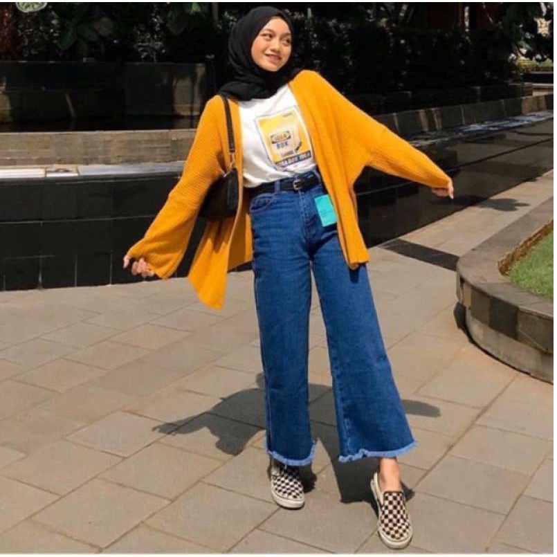 Jeans Kulot Rawis Terbaru / Kulot Rawis Keren / Celana Panjang Wanita Terbaru / Celana Panjang Wanita Dewasa Paling Baru / Jeans Kulot Rawis Bahan Tebal Berkualitas / Jeans Kekinian / Celana Panjang Wanita High Waist Kulot Rawis / Jeans High waist Terbar