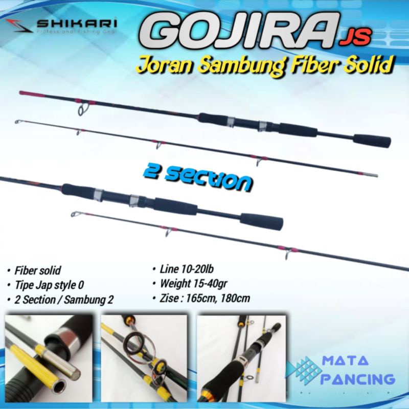 Joran pancing fiber solid shikari gojira japstyle 165cm 180cm fiber solid