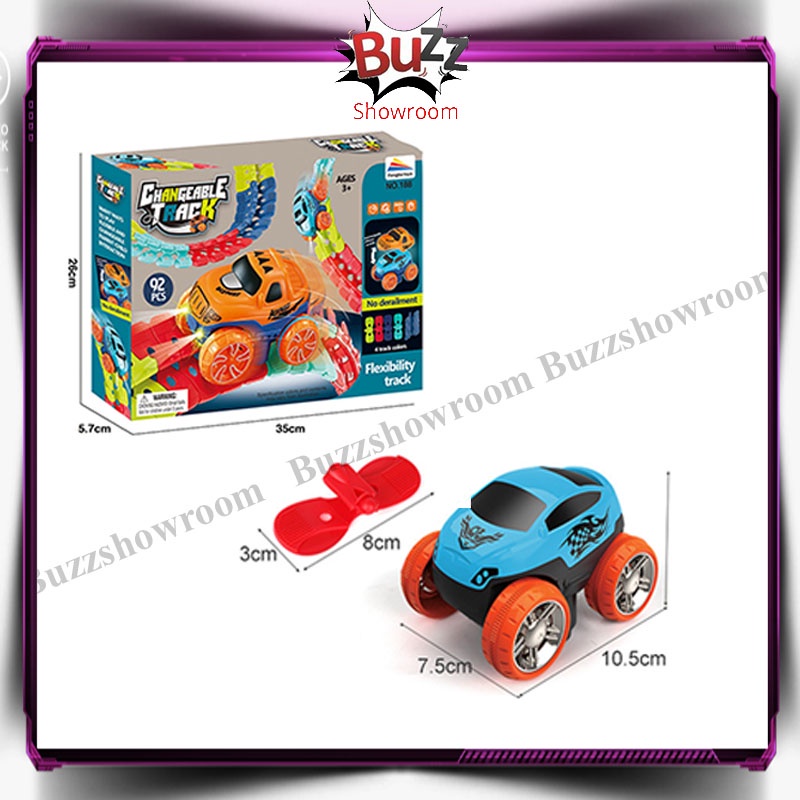 Changeable Track Flexibility Race Car 92pcs Mainan mobil anak