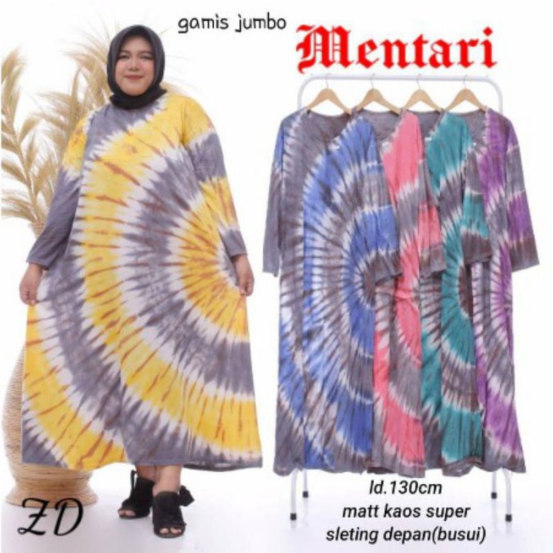 DASTER LENGAN PANJANG TIEDYE MENTARI JUMBO SYARI BUSUI BAHAN KAOS
