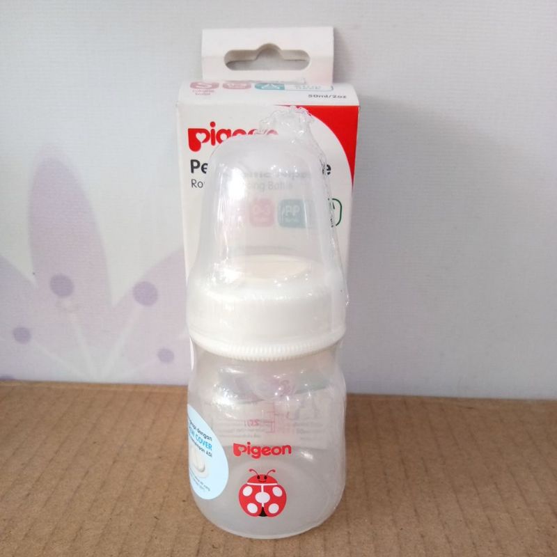 PIGEON PERISTALTIC NIPPLE ROUND NURSING BOTTLE SLIM NECK 50ML/2oZ