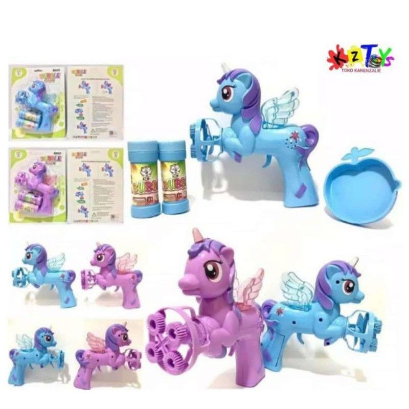 MAINAN BUBBLE GUN UNICORN PONY BATERAI