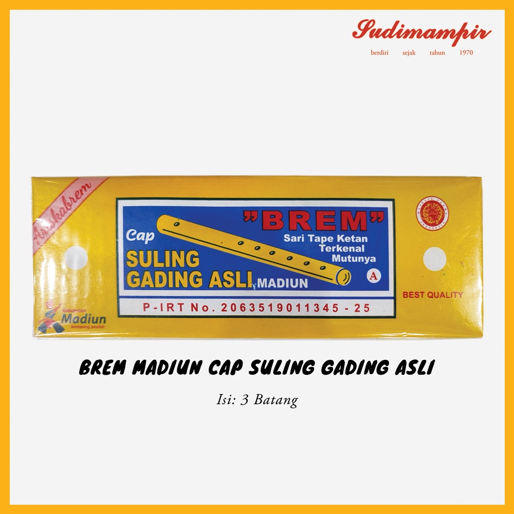 

Brem Madiun Asli Suling Emas (100 / 160 gram) - Oleh Oleh / Makanan Ringan Surabaya