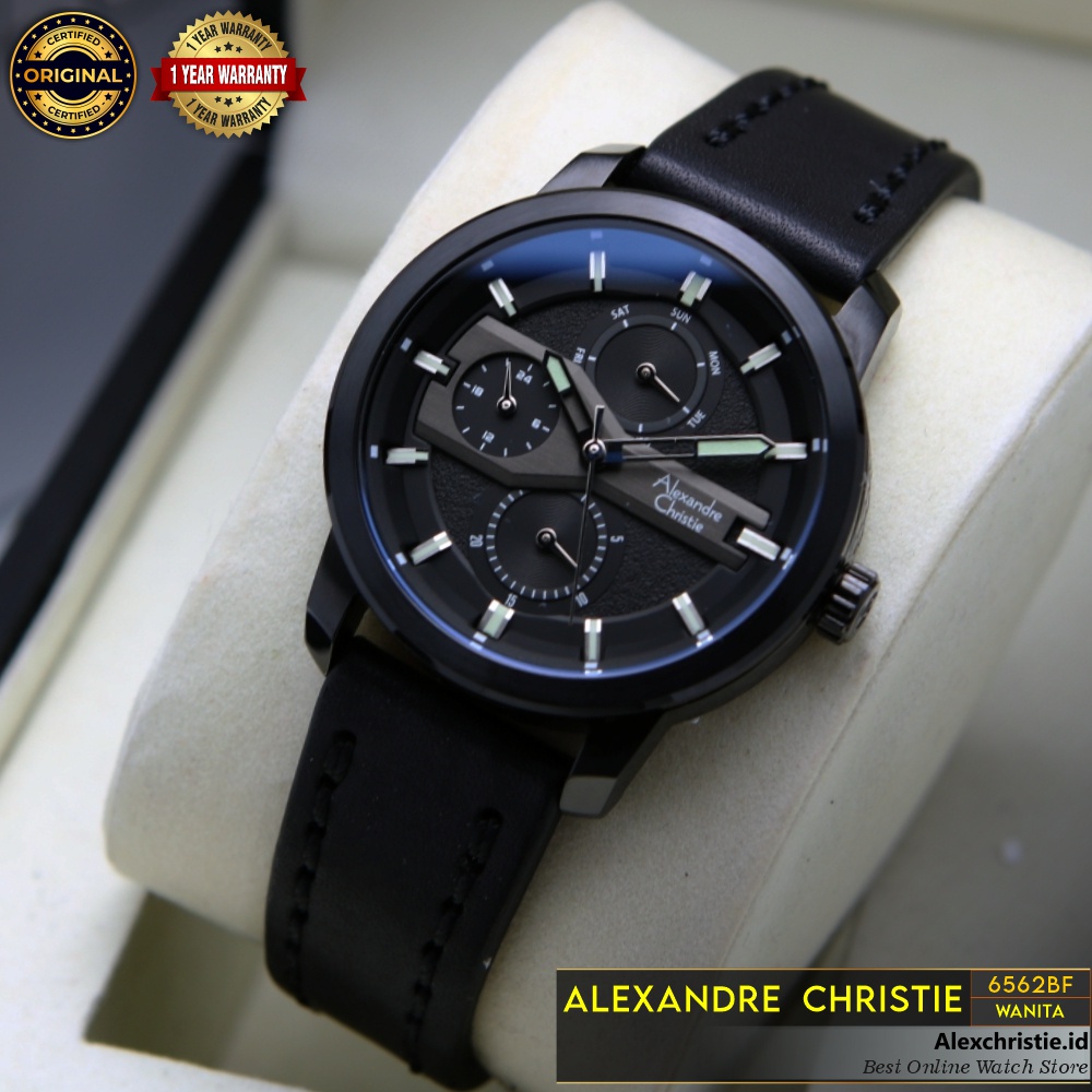 New November 2021 Jam Alexander Christie Wanita 6562BF Full Black Original - Cantik Mewah Elegan