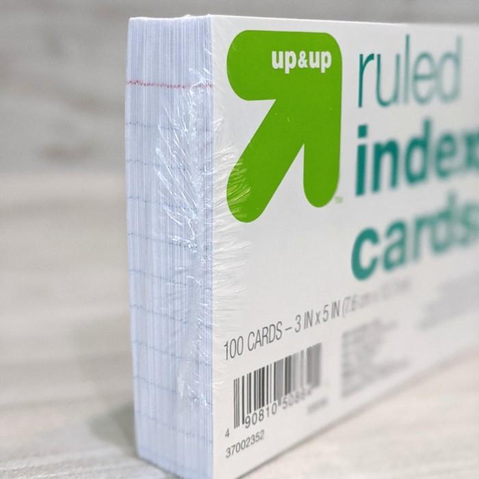 

Ruled Index Cards 3 x 5 " 100