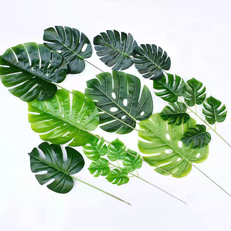 Bunga Daun Hias Artificial Daun Plastik Tropical Monstera Dekorasi Rumah Daun Hias Sintetis Palsu PBP95