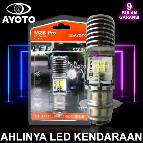 Lampu Led Utama Motor Bebek Matic Ayoto M2B Pro H6 Ac Dc Pnp 8 Watt