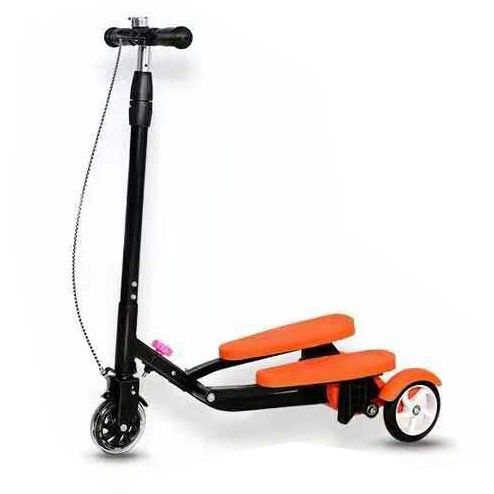 Skuter Anak Injak Genjot Dua Pedal / Mainan Scooter Anak Otoped Dual Pedal-Orange (PVC)