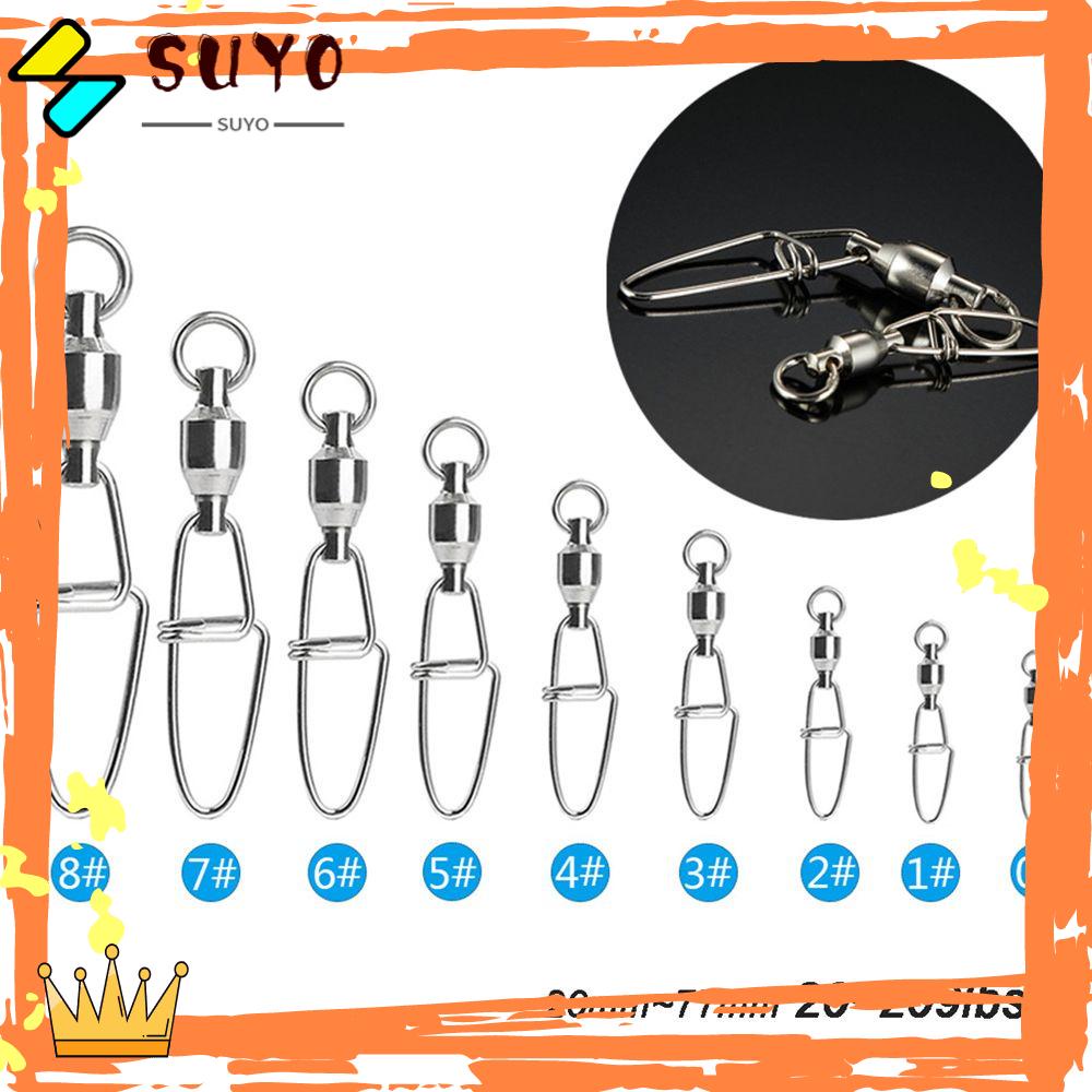 Suyo Konektor Snap Dengan Ring Solid 0 Bahan Stainless Steel Untuk Memancing# - 8# Bola Heavy Duty