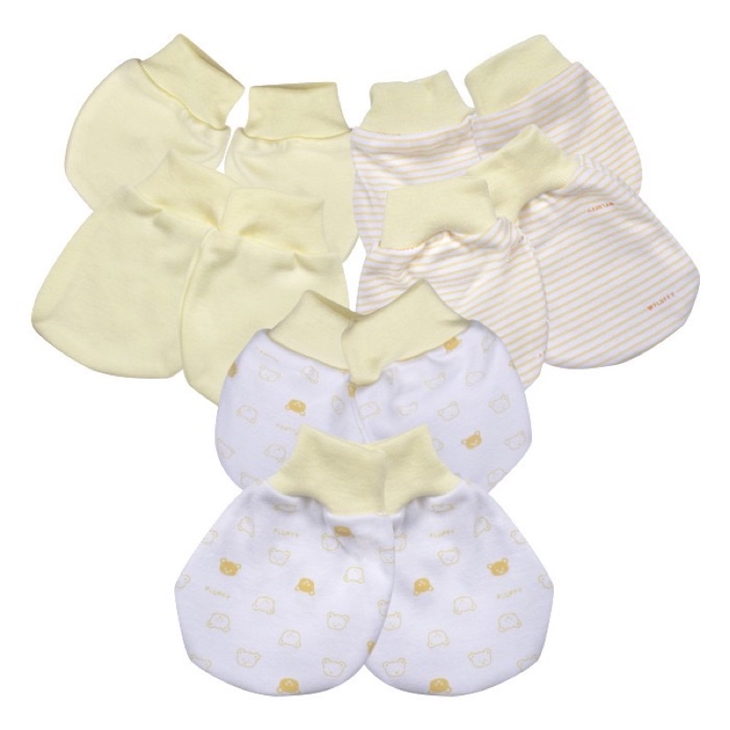 Set Sarung Tangan &amp; Kaki Fluffy NB Perlengkapan Bayi Baru Lahir