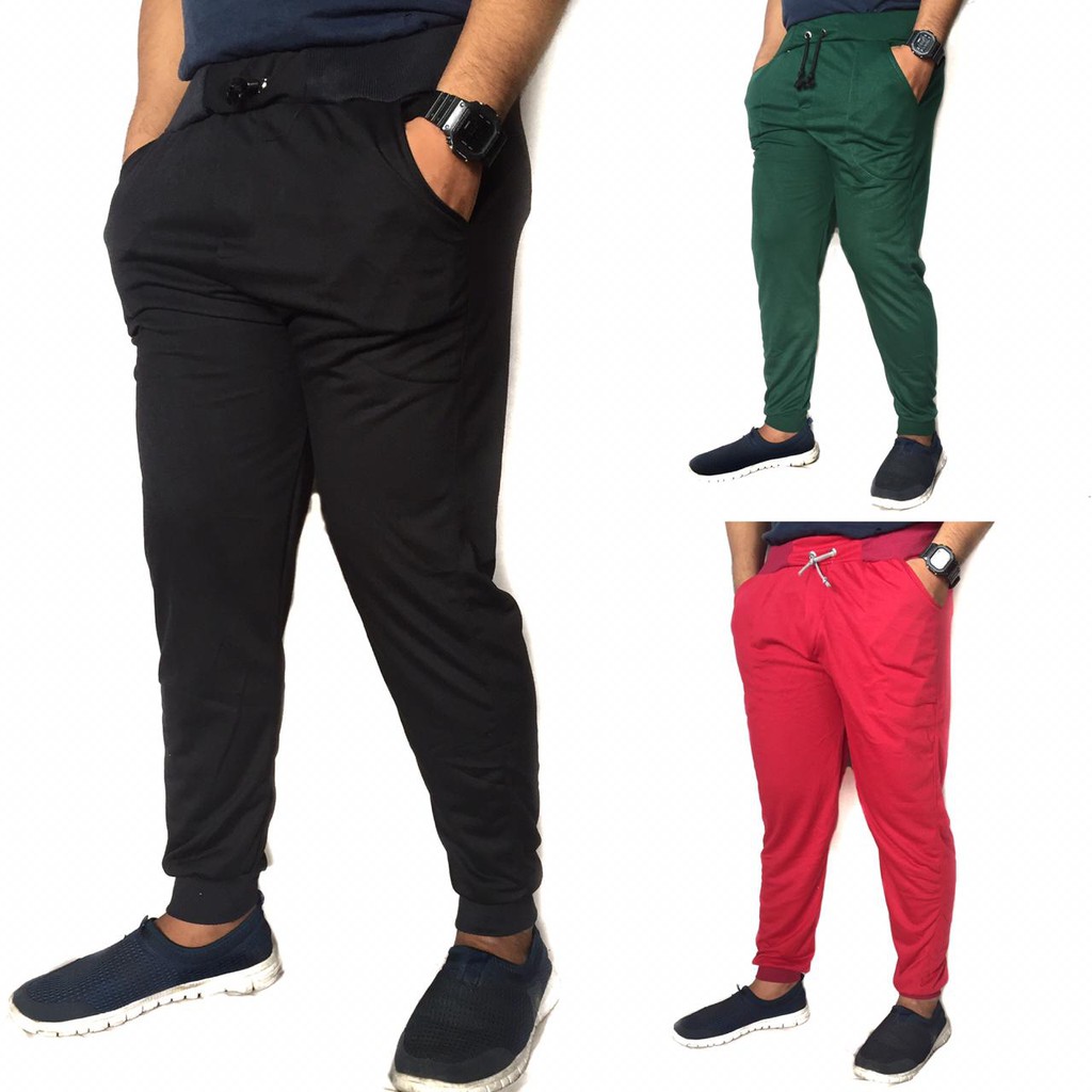 Celana Jogger Polos Panjang Sweatpants Training Hitam Size L - XXL