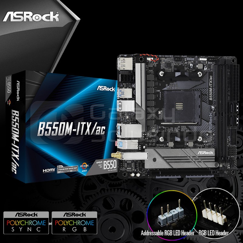 ASRock B550M-ITX/ac (AMD AM4, B550, DDR4) - Motherboard