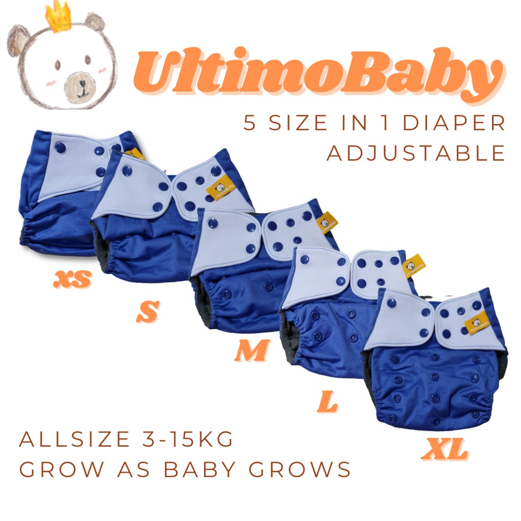 Clodi ultimobaby Ubaby pocket snap OS solid/polos clousure elastis flexible tab FREE 1 insert