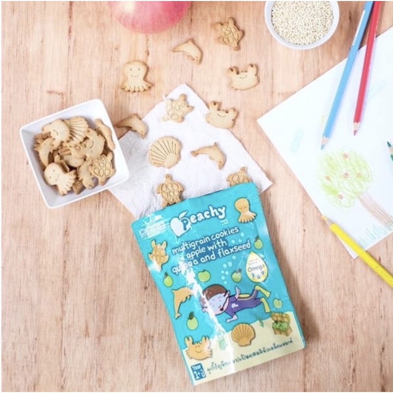 PEACHY Multigrain Cookies 50gr | Biskuit Snack Cemilan Sehat Bayi