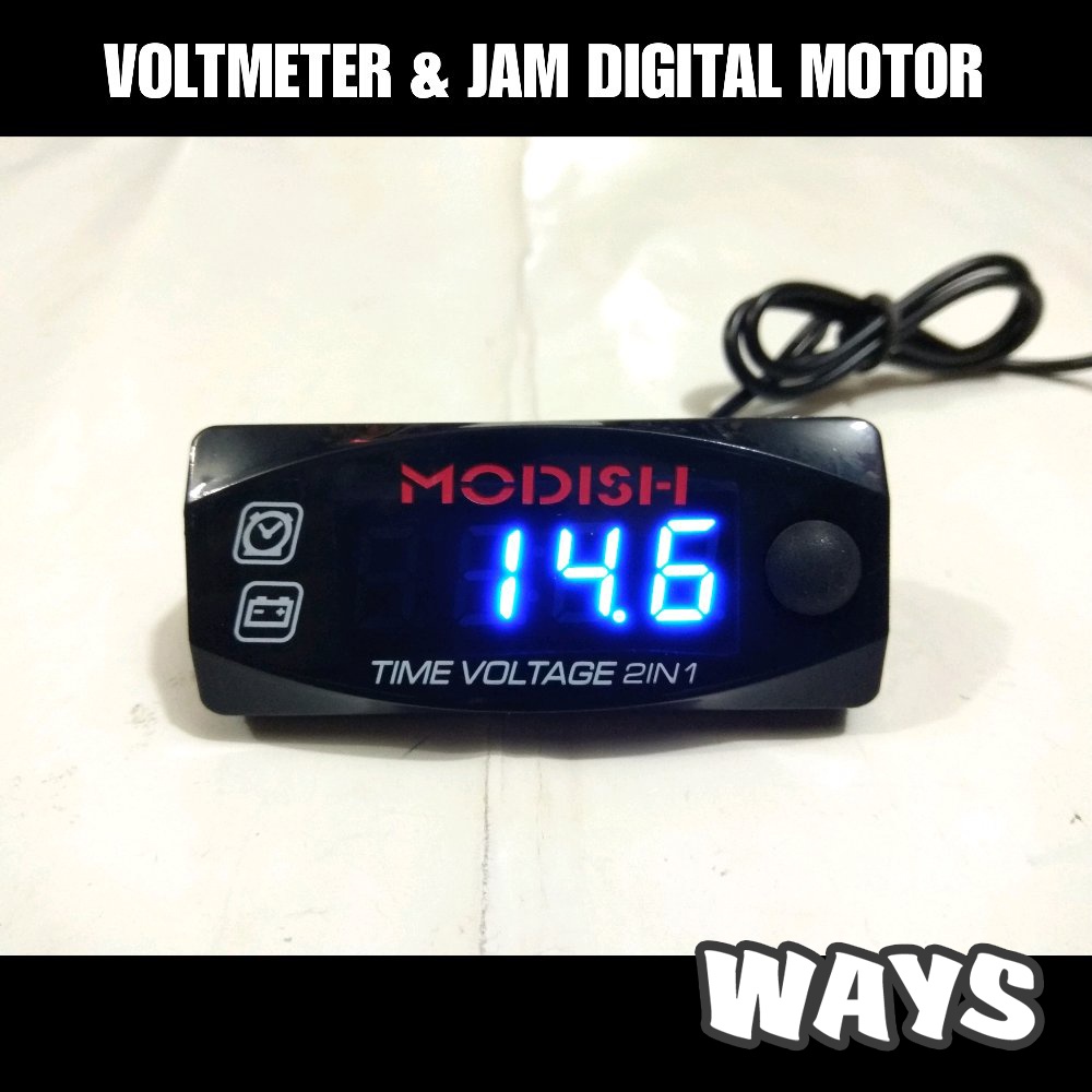 L091 | 2in1 Voltmeter Aki Accu Jam Digital LED Motor Vario Nmax PCX Aerox Vixion R15 Ninja GSX KLX