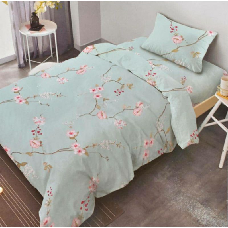 Jastip Ace Hardware Sleep Lite 150x220 Cm Bed Cover Single Flower Claire - Biru