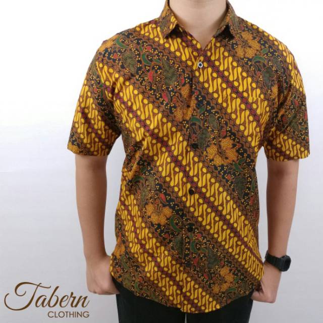 Kemeja Pria Batik Parang Coklat Lengan Pendek - NARAYANA CLEAR SALE