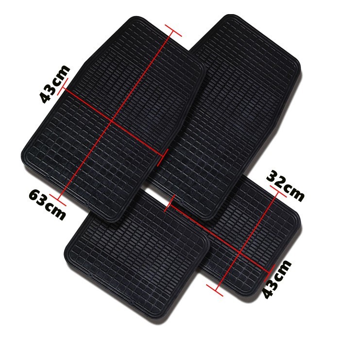 Karpet Mobi Anti slip Universal 4pcs Karet PVC DEPAN BELAKANG Car Mats