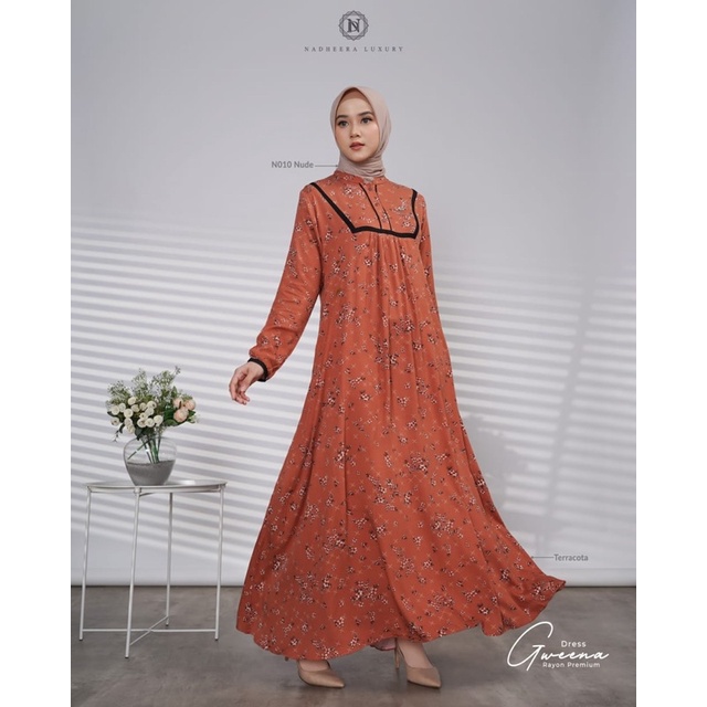NADHEERA LUXURY ORI ✔️GWENNA DRESS BY NADHEERA LUXURY | GAMIS TERBARU | GAMIS MOTIF | GAMIS NADHEERA
