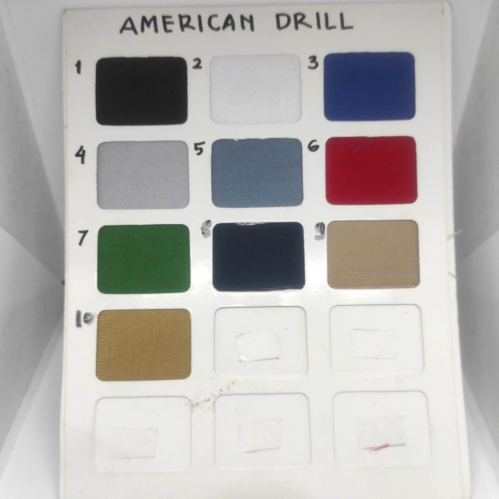 Kain American Drill Meteran (Harga per 0,5m) Merk Unione Bagus Murah