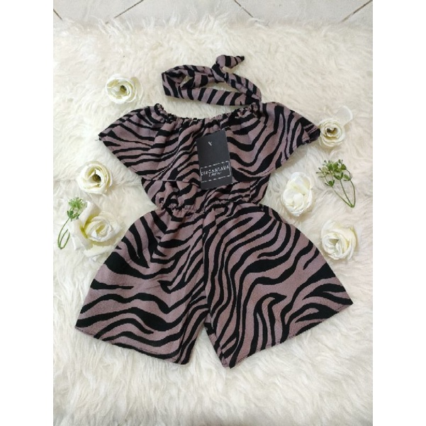 Jumpsuit anak bayi katun rayon free bando bisa reques size dll-Zebra maroon