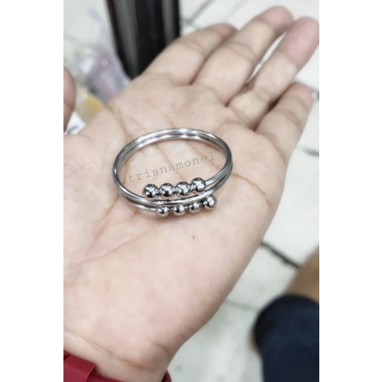 GELANG MONEL ANTI KARAT SIZE ANAK DAN DEWASA MOTIF LILIT BOLA TERBARU