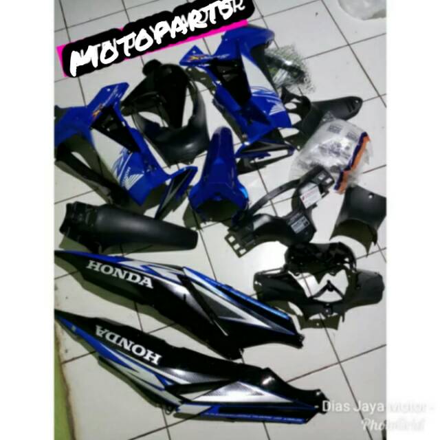 Full body honda supra x 125 batman biru hitam