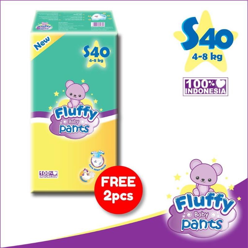 Fluffy Baby Pants S40 free 2pcs/ M34 free 6pcs/L30 free 6pcs