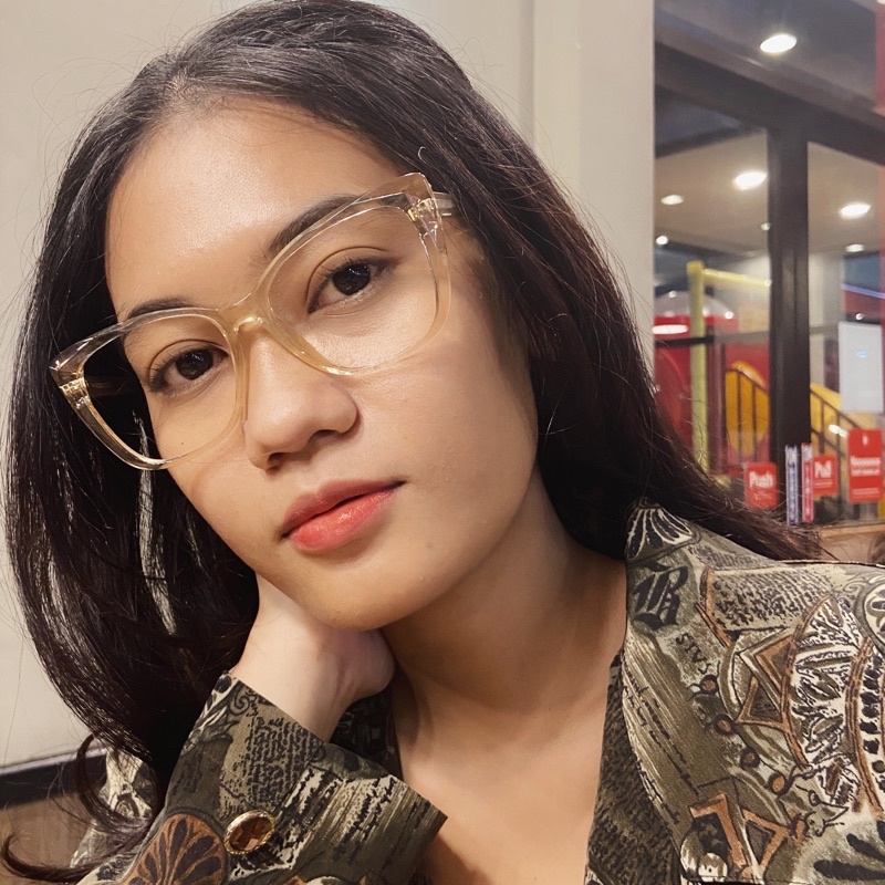 Flavia Eyewear - Kacamata Camilla Square Acetat (custom minus, photochromic, blueray, bluechromic dan photobrown)