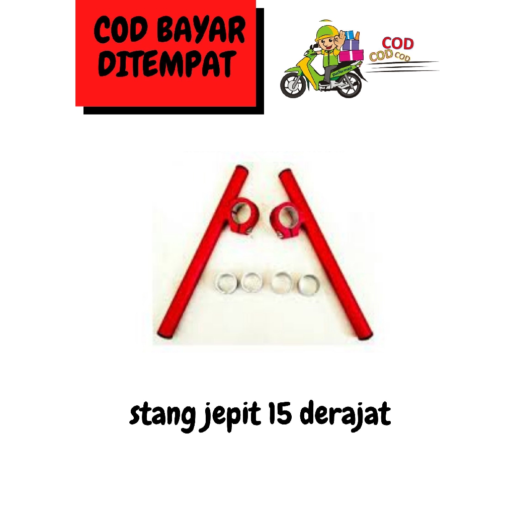 MERAH Stang Jepit Drag 15 Derajat Clip On R15 Vixion CB150R