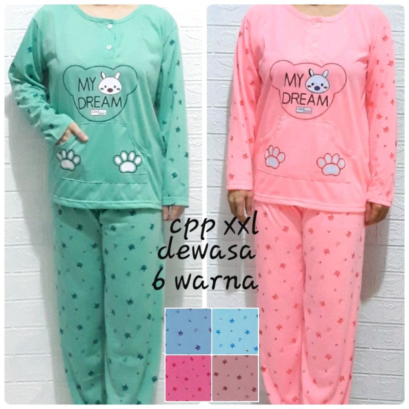 Baju Tidur Dewasa Lengan Panjang CPP XXL Piyama Dewasa murah-1