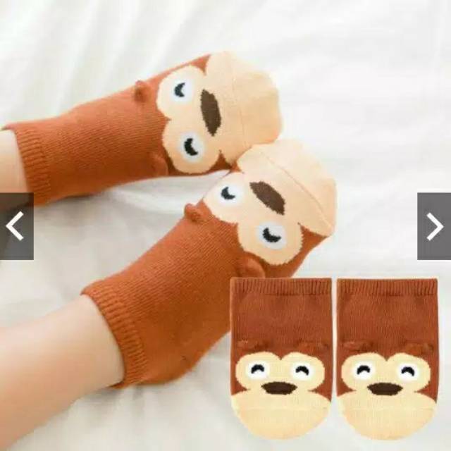 KAOS KAKI BAYI KOREA , KAOS KAKI ANTI SLIP BAYI 3D , KAOS KAKI GAMBAR ANIMAL LUCU