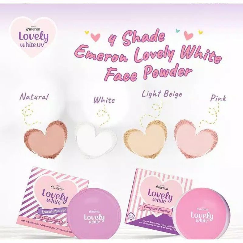 [READY STOCK] Compact Powder Emeron Lovely White Compact Powder