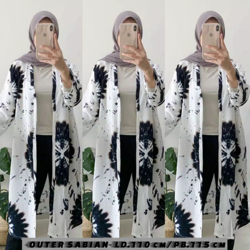 Outer Rayon Wanita Kekinian Sayap Shibori Jumbo Handmade Baju Bali Cardigan Terbaru Termurah