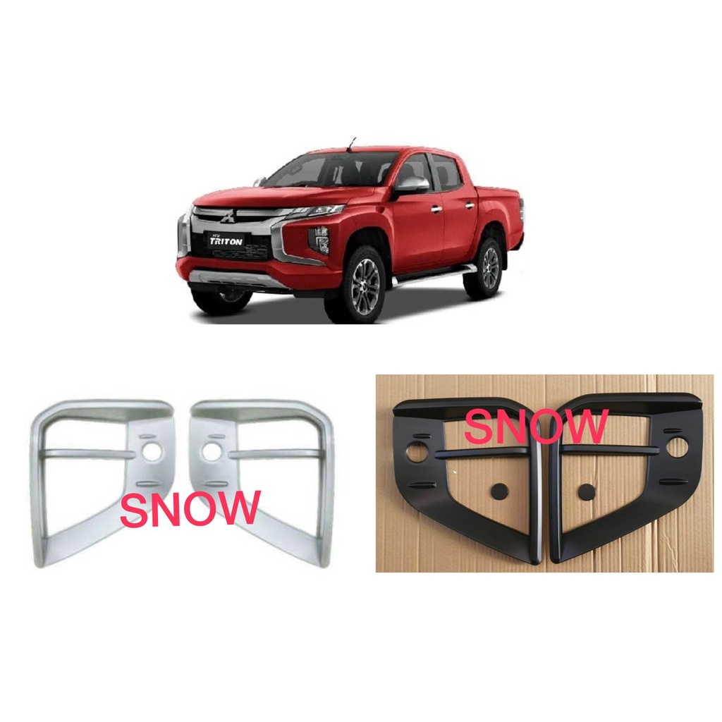 Garnish Lampu Depan Bawah All New Triton 2019 2021 2022 UP Hitam Chrome