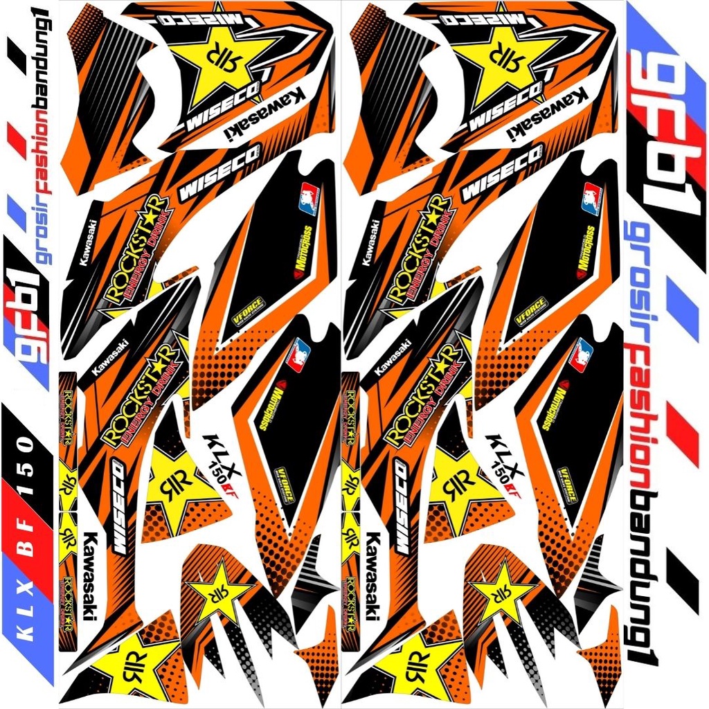 Decal Motorcross Trail Adventure KLX BF 150 Vriasi Rock Star