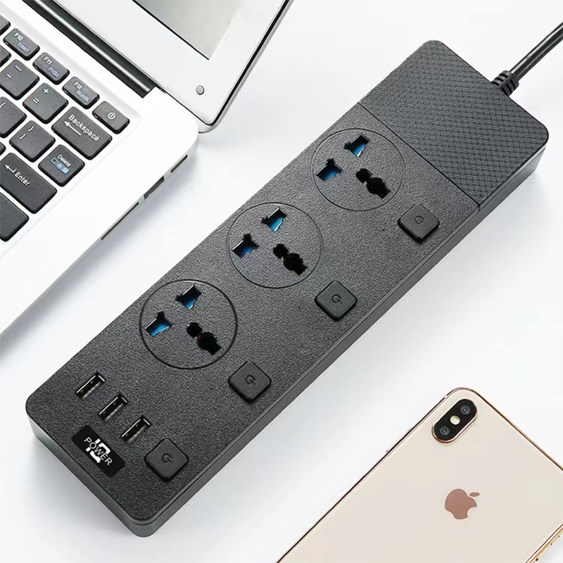 【WT006】Skyhigh T11 Power Strip Colokan Listrik / Stop Kontak 3 USB Port +3 Lubang Socket +1 Tombol Power On Off 3.1A 3000W