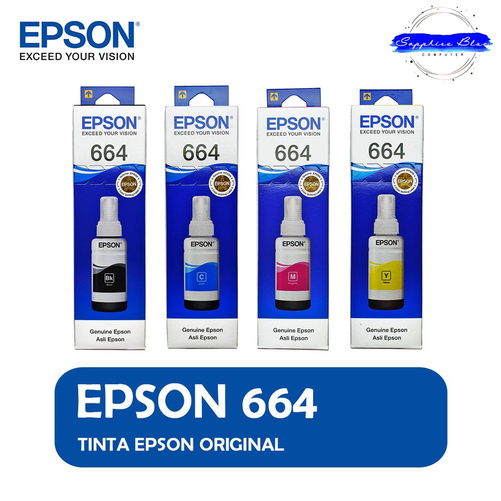 Tinta EPSON 664 Original Ink Bottle Refill Printer L120 L360 L1300 ORI