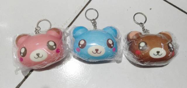 Gantungan squisshy bentuk kepala panda 8cm mainan squisshy animal