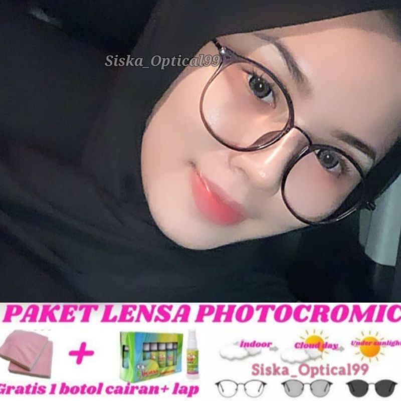Kacamata Photocromic Minus | Kacamata Minus Anti Radiasi | Free Lensa Minus,  Kacamata Wanita 1050