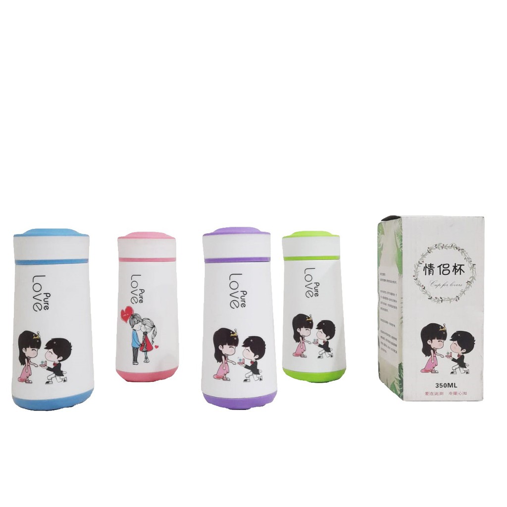 BOTOL MINUM KACA CUP FOR LOVER 350ML