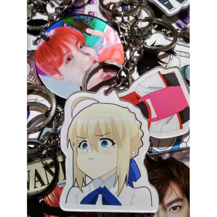 GANTUNGAN KUNCI AKRILIK KARAKTER CHIBI ANIME SABER