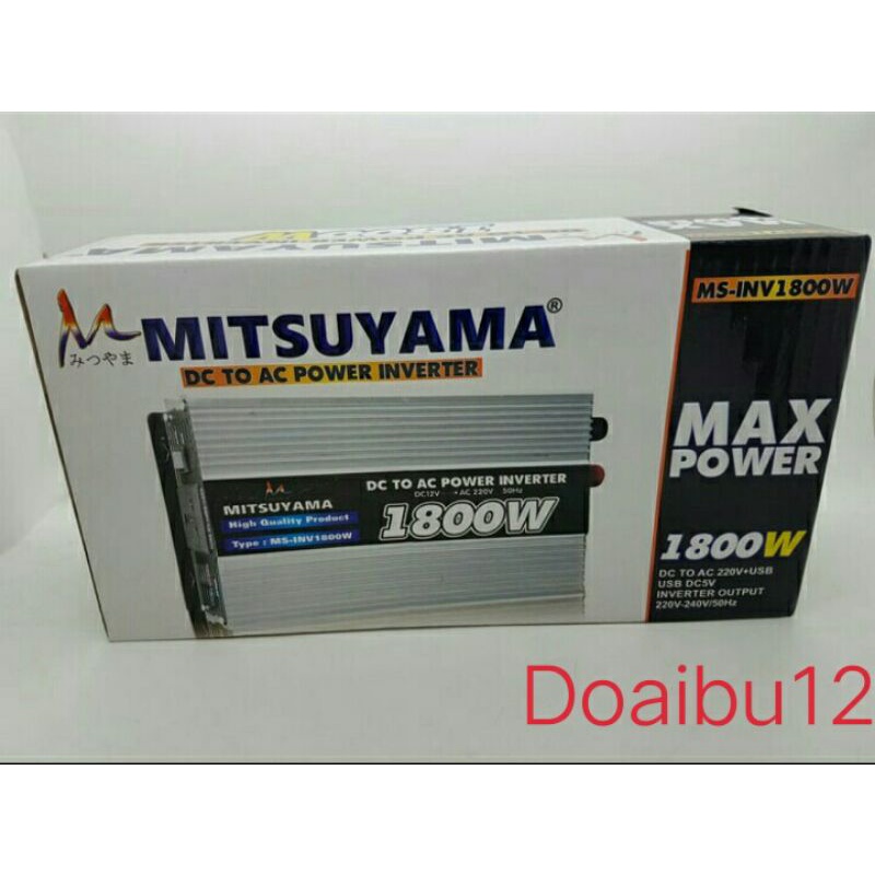 Cod Power Inverter Mitsuyama MS1800 watt DC to AC+USB 5V Original