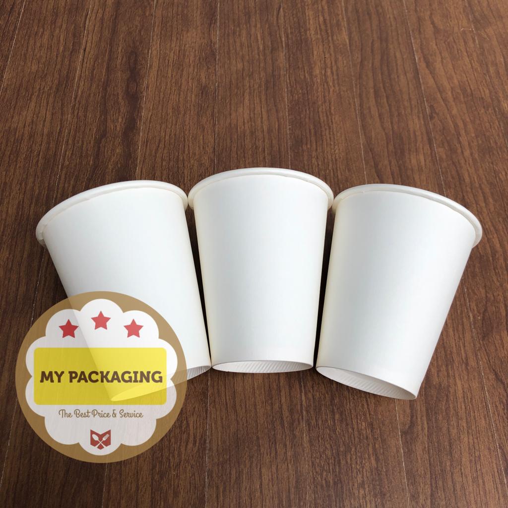 Paper Cup 8oz polos 50pcs Gelas Kertas Kopi Tahan Panas 240ml Coffee 8 oz