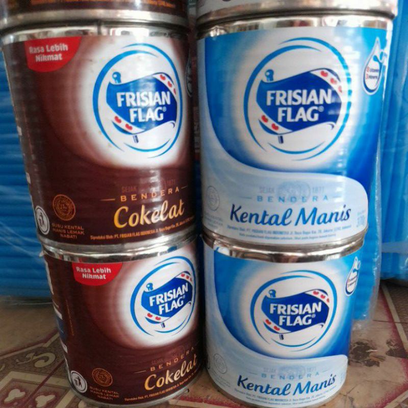 

Susu bendera kaleng frisian flag biru putih coklat