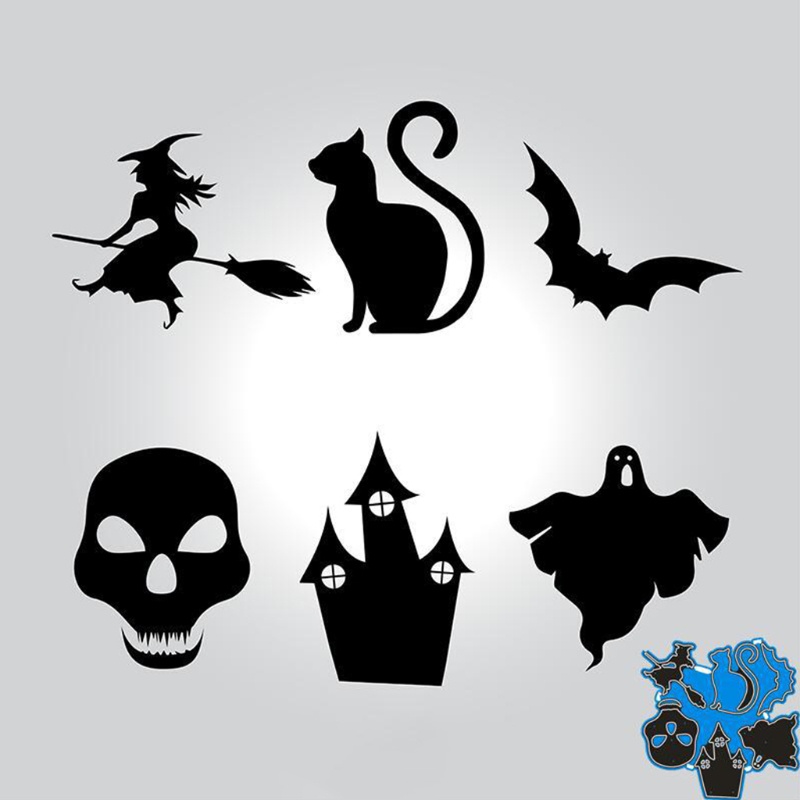 Cetakan Stensil Cutting Dies Motif Tengkorak Halloween Bahan Metal Untuk Scrapbook / Craft DIY / Embossing