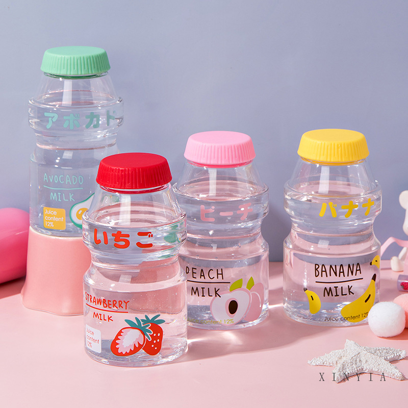 480ml Cute Plastic Water Bottle Student Drop-resistant Casual Large Cup Kids Creative Milk Cups Portable Vacuum Cup